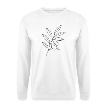 Art de la ligne Olive Branch - Sweat-shirt Unisexe - blanc - Devant