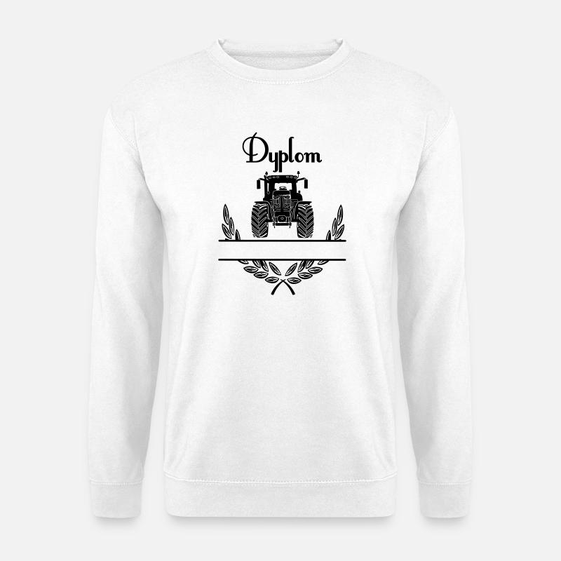 Dyplom Tractor – Namensraum - Unisex Pullover - Weiß