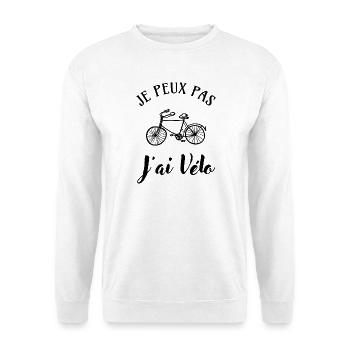 Ich kann nicht, ich fahre Fahrrad - Unisex Pullover - Weiß - Vorne