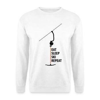 Ankerlift | Eat Sleep Lift Repeat | Skiing - Unisex Sweatshirt - white - Front