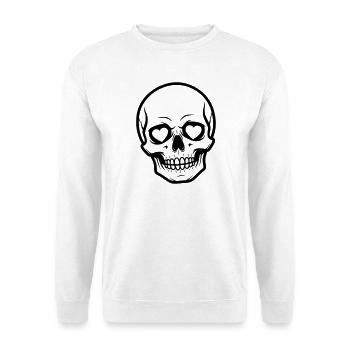 Illustration d’illustration de lignes de cœur crâne - Sweat-shirt Unisexe - blanc - Devant