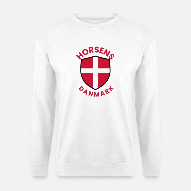 Horsens-Schild mit Dannebrog - Unisex Pullover - Weiß