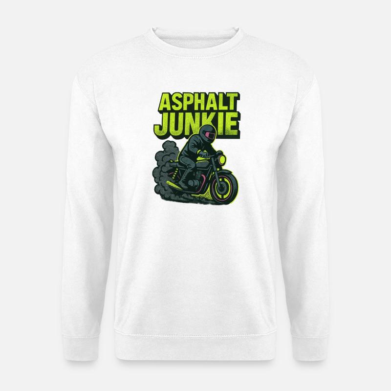 Asphalt Junkie – Motorrad - Unisex Pullover - Weiß