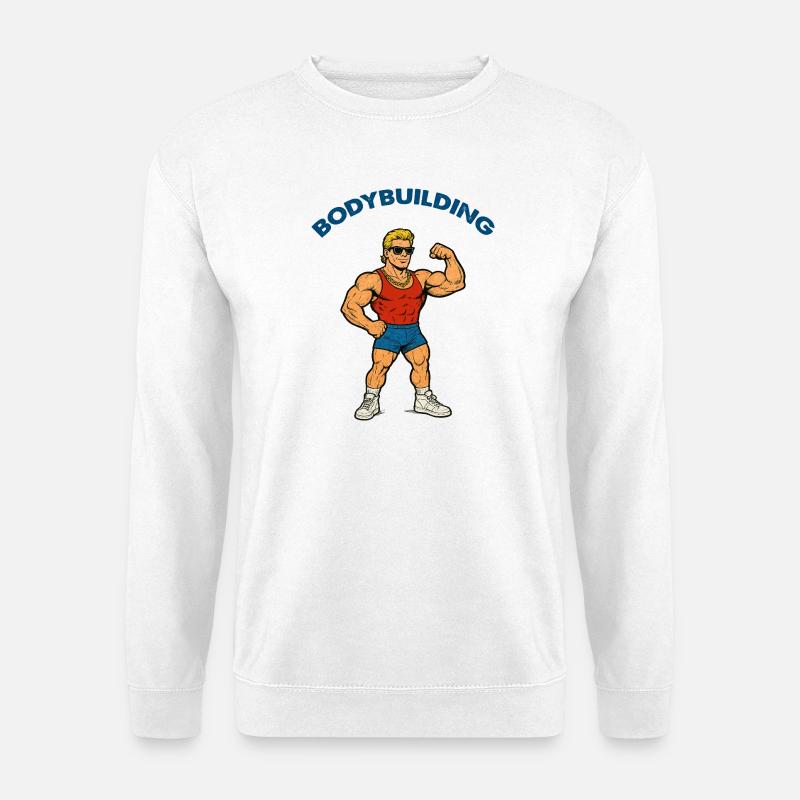 Bodybuilding Gym Cartoon - Unisex Pullover - Weiß