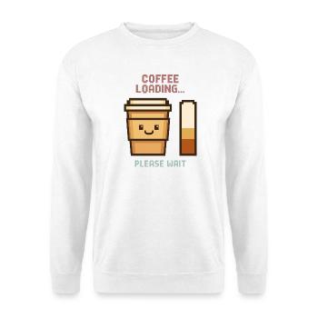 Chargement du café Pixel Art - Début matinal avec charme - Sweat-shirt Unisexe - blanc - Devant
