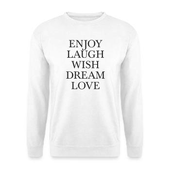 Positive Lebensweisheiten Typo Poster - Unisex Pullover - Weiß - Vorne