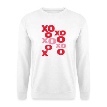 XO Liebesbriefe süße Valentinstag-Typografie - Unisex Pullover - Weiß - Vorne - Alina (178cm) & Michal (187cm)