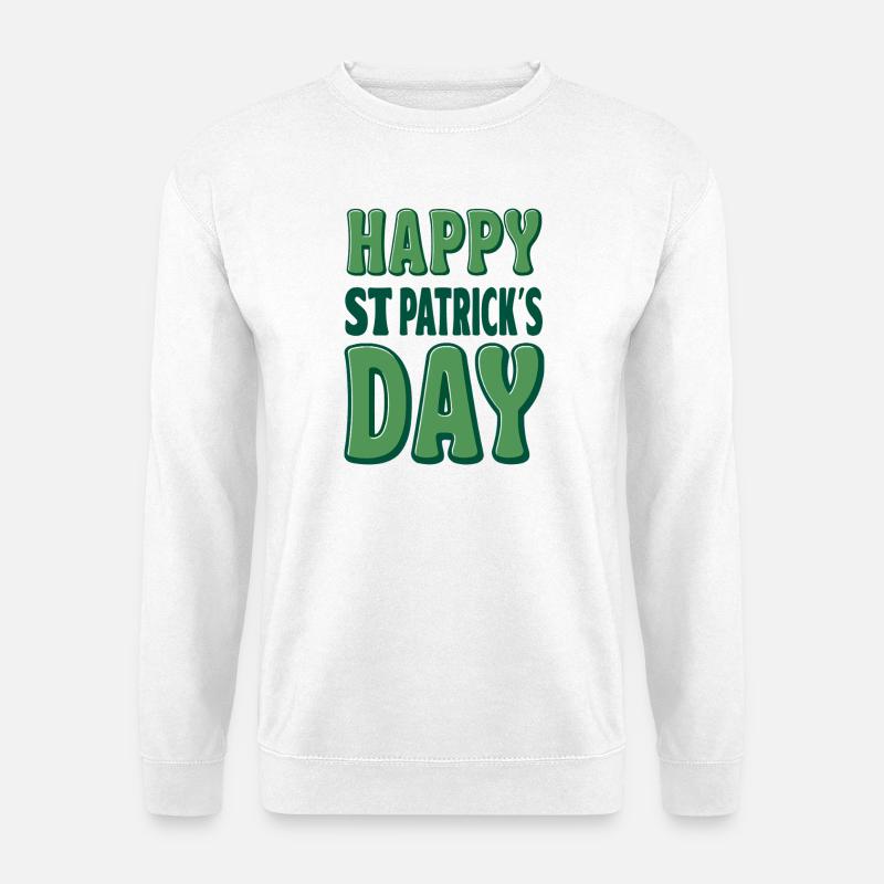 Joyeuse Saint-Patrick Verte - Sweat-shirt Unisexe - blanc