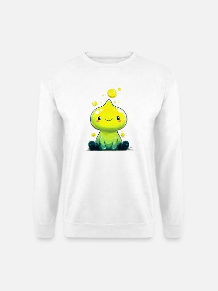 Kleiner Neon-Slime mit Lächeln - Unisex Pullover - Weiß