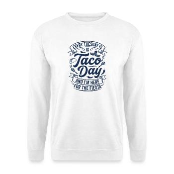 Jeden Dienstag Taco Tag Fiesta - Unisex Pullover - Weiß - Vorne