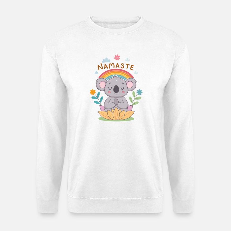 Koala Namaste Zen Regenbogen - Unisex Pullover - Weiß