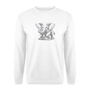 Éléphant puissant dans le style vintage - Sweat-shirt Unisexe - blanc - Devant