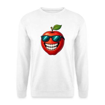 Cool Apple with Sunglasses Summer Joy Cartoon - Unisex Sweatshirt - white - Front