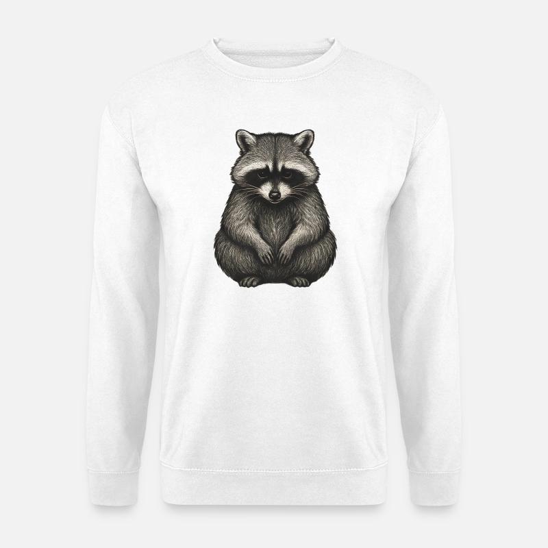 Schatten Waschbär Illustration - Unisex Pullover - Weiß