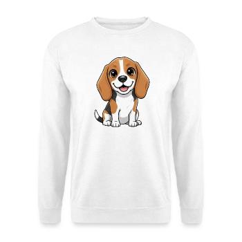 Süßer Beagle Cartoon Hund Freund des Menschen - Unisex Pullover - Weiß - Vorne
