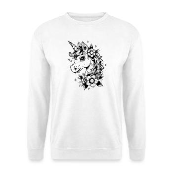 Unicorn with flowers - Unisex Sweatshirt - white - Front