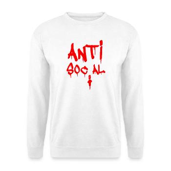 ANTISOZIAL! - Unisex Pullover - Weiß - Vorne - Alina (178cm) & Michal (187cm)