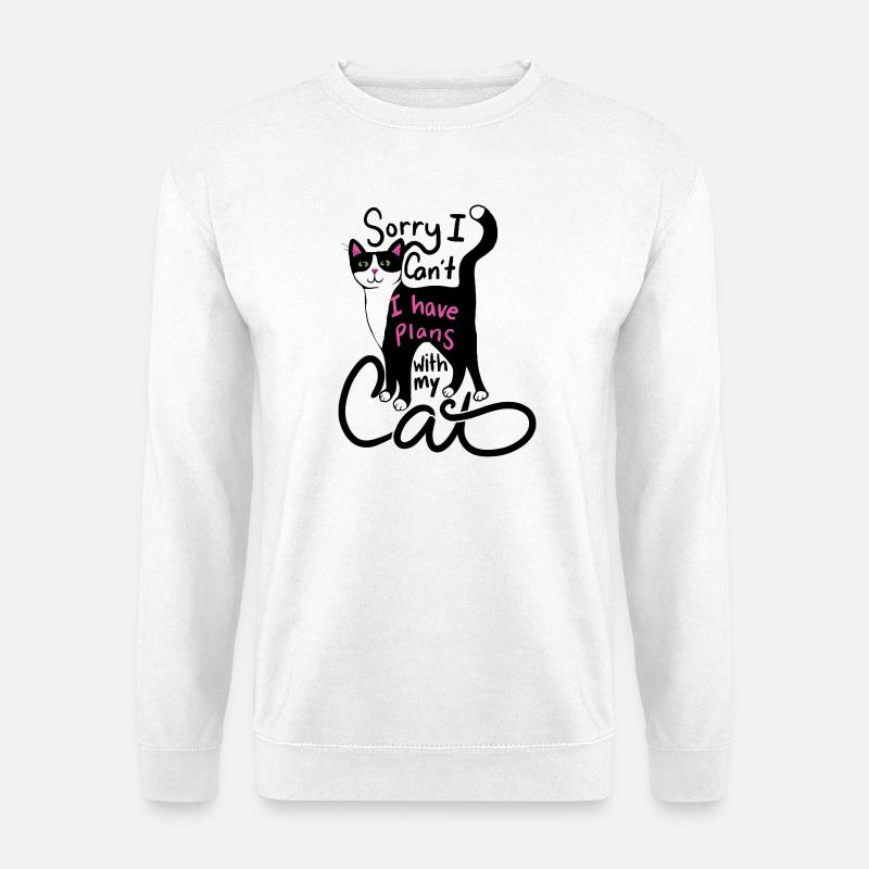 Ich habe Pläne Katzengrafik - Unisex Pullover - Weiß