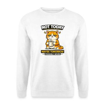 Pas aujourd’hui, procrastination du café pour chats - Sweat-shirt Unisexe - blanc - Devant