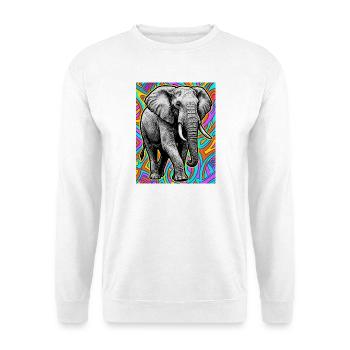 Elefant - Unisex Pullover - Weiß - Vorne