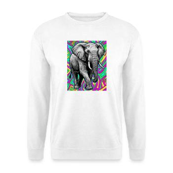 Elefant - Unisex Pullover - Weiß - Vorne