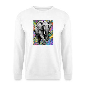 Elefant - Unisex Pullover - Weiß - Vorne
