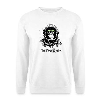 Astro Monkey Bitcoin T-shirt Bitcoin to the Moon - Sweat-shirt Unisexe - blanc - Devant