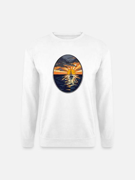Sailboat at sunset - Unisex Sweatshirt - white