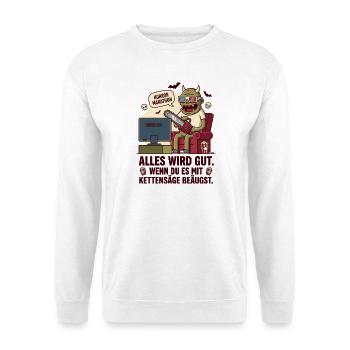 Horror Marathon Kettensäge Humor - Unisex Pullover - Weiß - Vorne