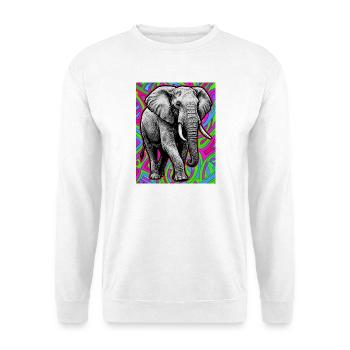 Elefant - Unisex Pullover - Weiß - Vorne