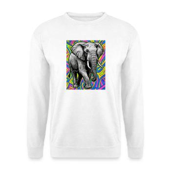 Elefant - Unisex Pullover - Weiß - Vorne