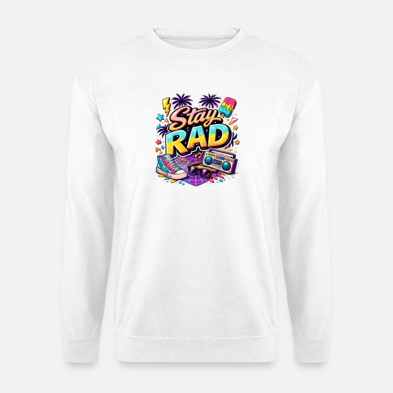 Stay Rad Neon 90s Vibe - Unisex Pullover - Weiß