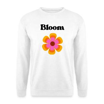 Retro Flower Circle Pink Orange Bloom - Unisex Sweatshirt - white - Front