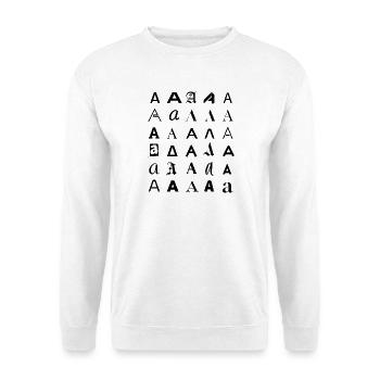 Typography A letter variations design. - Unisex Sweatshirt - white - Front