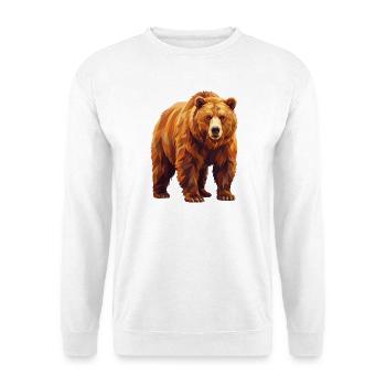 Geometrische Grizzlybär-Low-Poly-Kunst - Unisex Pullover - Weiß - Vorne