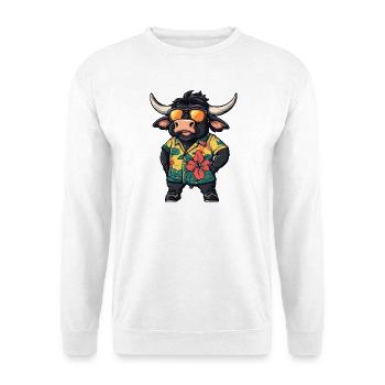 Stier Comic Urlaub - Unisex Pullover - Weiß - Vorne