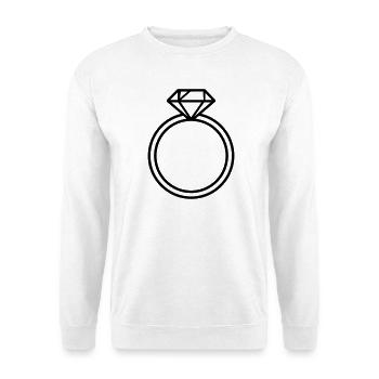 wedding ring, - Unisex Sweatshirt - white - Front