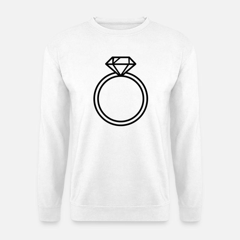 wedding ring, - Unisex Sweatshirt - white