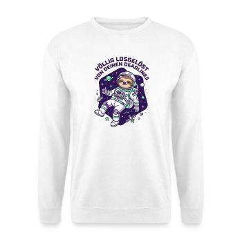 Astronaut Faultier Deadline Weltraum Design - Unisex Pullover - Weiß - Vorne