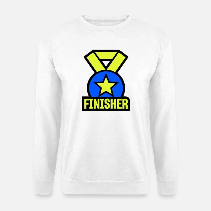 Stolzer Finisher Medaille Stern - Unisex Pullover - Weiß