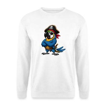 Piratenvogel mit Augenklappe - Unisex Pullover - Weiß - Vorne