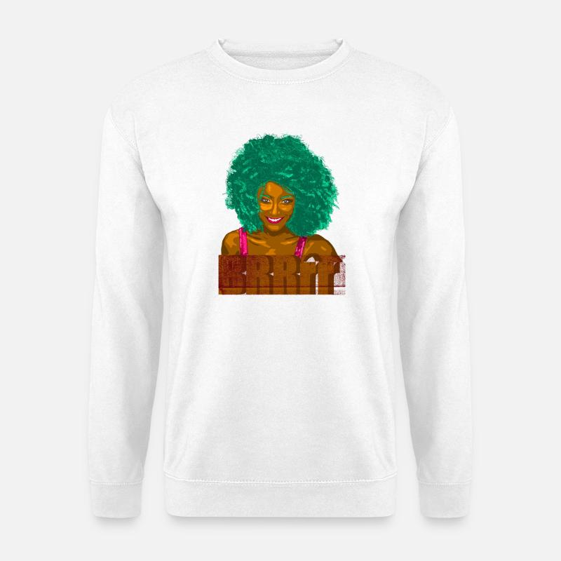Portrait afro pop turquoise - Sweat-shirt Unisexe - blanc