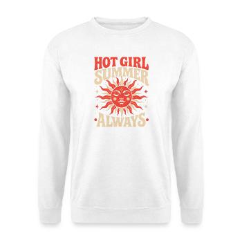 Hot Girl Summer Always - Retro Sonne - Unisex Pullover - Weiß - Vorne - Alina (178cm) & Michal (187cm)