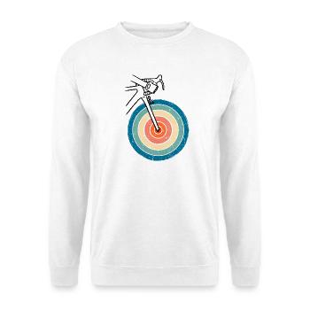 Retro Sunset Bike – Fahrrad im Sonnenuntergang - Unisex Pullover - Weiß - Vorne
