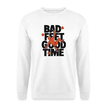 Bad Feet Good Time Bouldering - Unisex Pullover - Weiß - Vorne