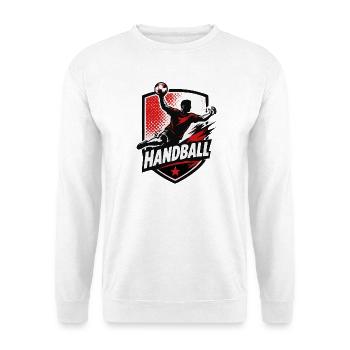 Motif de bouclier de handball avec balle - Sweat-shirt Unisexe - blanc - Devant