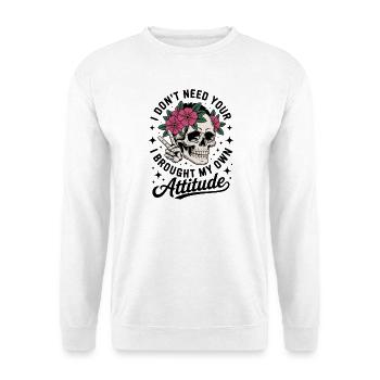 Floral Wreath Skull with Your Own Attitude Gift - Unisex Sweatshirt - white - Front