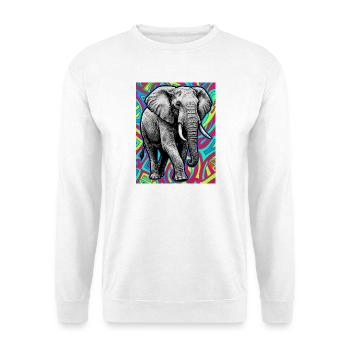 Elefant - Unisex Pullover - Weiß - Vorne