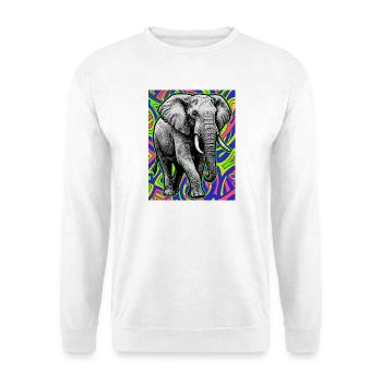 Elefant - Unisex Pullover - Weiß - Vorne
