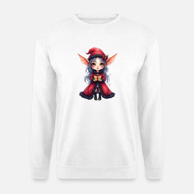 Rote Mantel-Weihnachtsfee - Unisex Pullover - Weiß